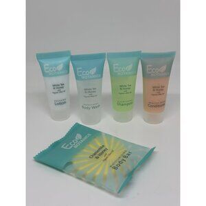 Eco Botanics Travel Set White Tea Honey Lotion, Body, Bar, Shampoo & Conditioner